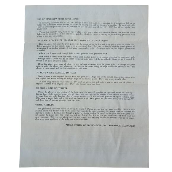 VTG 50s Weems Aircraft Plotter Mark II Instructions Navigation Aeronautical - Picture 5 of 9